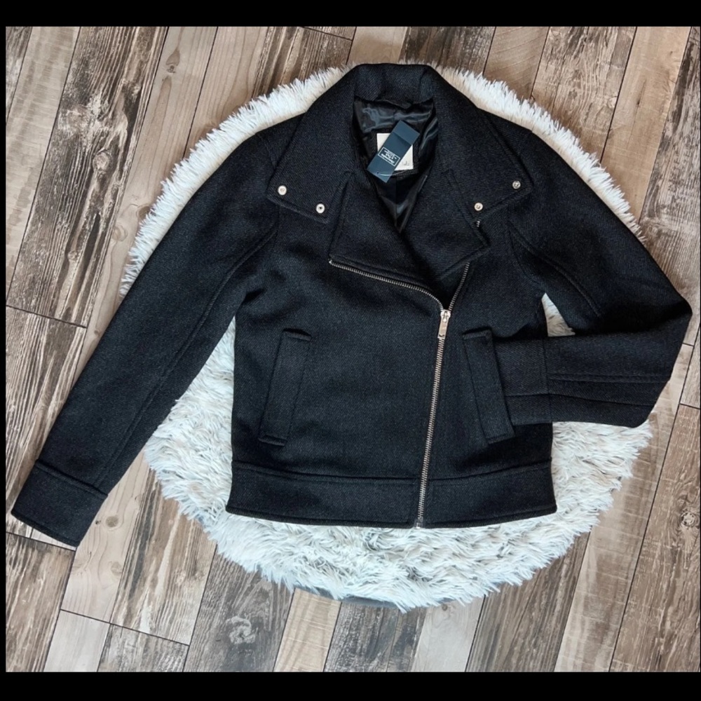 Abercrombie and Fitch Heavy Wool Blend Moto Coat